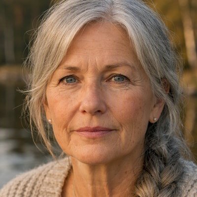 Portrait of Ingrid, an AI character